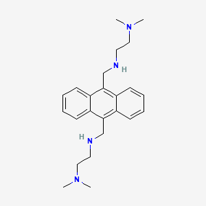 molecular formula C24H34N4 B1215965 N,N'-Bis(2-(dimethylamino)ethyl)-9,10-anthracenebis(methylamine) CAS No. 108365-87-3