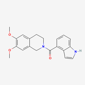 molecular formula C20H20N2O3 B12159663 (6,7-dimethoxy-3,4-dihydroisoquinolin-2(1H)-yl)(1H-indol-4-yl)methanone 