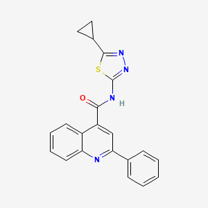 molecular formula C21H16N4OS B12159680 N-(5-cyclopropyl-1,3,4-thiadiazol-2-yl)-2-phenylquinoline-4-carboxamide 