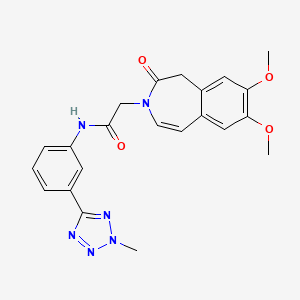 molecular formula C22H22N6O4 B12159701 2-(7,8-dimethoxy-2-oxo-1,2-dihydro-3H-3-benzazepin-3-yl)-N-[3-(2-methyl-2H-tetrazol-5-yl)phenyl]acetamide 