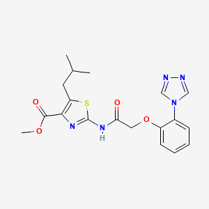 molecular formula C19H21N5O4S B12159716 methyl (2Z)-5-(2-methylpropyl)-2-({[2-(4H-1,2,4-triazol-4-yl)phenoxy]acetyl}imino)-2,3-dihydro-1,3-thiazole-4-carboxylate 
