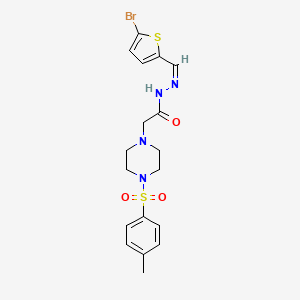 molecular formula C18H21BrN4O3S2 B12159739 N'-[(Z)-(5-bromothiophen-2-yl)methylidene]-2-{4-[(4-methylphenyl)sulfonyl]piperazin-1-yl}acetohydrazide 