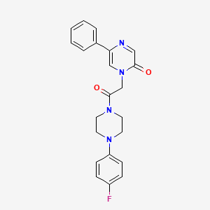 molecular formula C22H21FN4O2 B12159746 1-{2-[4-(4-fluorophenyl)piperazin-1-yl]-2-oxoethyl}-5-phenylpyrazin-2(1H)-one 