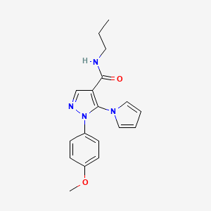 molecular formula C18H20N4O2 B12159753 1-(4-methoxyphenyl)-N-propyl-5-(1H-pyrrol-1-yl)-1H-pyrazole-4-carboxamide 