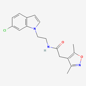molecular formula C17H18ClN3O2 B12159791 N-[2-(6-chloro-1H-indol-1-yl)ethyl]-2-(3,5-dimethyl-1,2-oxazol-4-yl)acetamide 