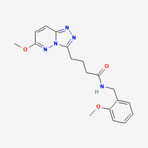molecular formula C18H21N5O3 B12159804 4-(6-methoxy-[1,2,4]triazolo[4,3-b]pyridazin-3-yl)-N-(2-methoxybenzyl)butanamide 