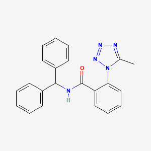molecular formula C22H19N5O B12159811 N-(diphenylmethyl)-2-(5-methyl-1H-tetrazol-1-yl)benzamide 