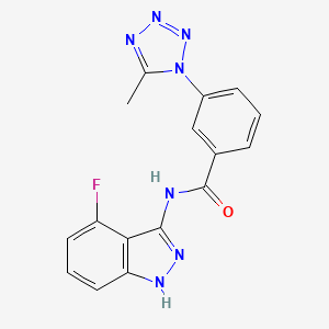 molecular formula C16H12FN7O B12159846 N-(4-fluoro-2H-indazol-3-yl)-3-(5-methyl-1H-tetrazol-1-yl)benzamide 