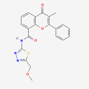 molecular formula C21H17N3O4S B12159849 N-(5-(methoxymethyl)-1,3,4-thiadiazol-2-yl)-3-methyl-4-oxo-2-phenyl-4H-chromene-8-carboxamide 