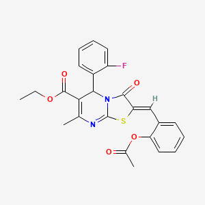 molecular formula C25H21FN2O5S B12159900 ethyl (2Z)-2-[2-(acetyloxy)benzylidene]-5-(2-fluorophenyl)-7-methyl-3-oxo-2,3-dihydro-5H-[1,3]thiazolo[3,2-a]pyrimidine-6-carboxylate 