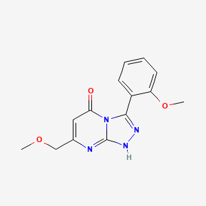 molecular formula C14H14N4O3 B1215993 7-(methoxymethyl)-3-(2-methoxyphenyl)-1H-[1,2,4]triazolo[4,3-a]pyrimidin-5-one 