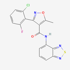 molecular formula C17H10ClFN4O2S B1215994 N-(2,1,3-benzothiadiazol-4-yl)-3-(2-chloro-6-fluorophenyl)-5-methyl-1,2-oxazole-4-carboxamide 