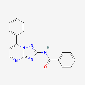 molecular formula C18H13N5O B1215997 N-(7-phenyl-[1,2,4]triazolo[1,5-a]pyrimidin-2-yl)benzamide 