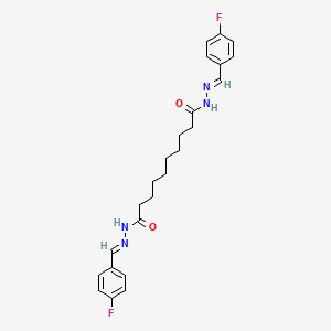 molecular formula C24H28F2N4O2 B12159998 N'~1~,N'~10~-bis[(E)-(4-fluorophenyl)methylidene]decanedihydrazide 