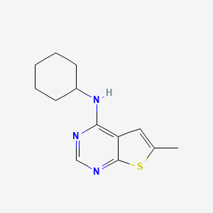 molecular formula C13H17N3S B1216000 N-cyclohexyl-6-methyl-4-thieno[2,3-d]pyrimidinamine 