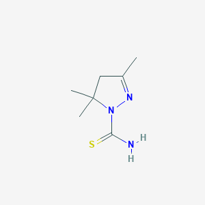 molecular formula C7H13N3S B1216001 3,5,5-trimethyl-4H-pyrazole-1-carbothioamide 