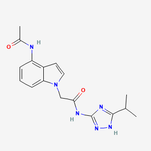 molecular formula C17H20N6O2 B12160076 2-[4-(acetylamino)-1H-indol-1-yl]-N-[3-(propan-2-yl)-1H-1,2,4-triazol-5-yl]acetamide 