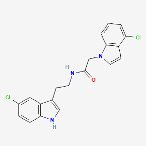 molecular formula C20H17Cl2N3O B12160091 2-(4-chloro-1H-indol-1-yl)-N-[2-(5-chloro-1H-indol-3-yl)ethyl]acetamide 