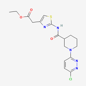 molecular formula C17H20ClN5O3S B12160092 Ethyl [2-({[1-(6-chloropyridazin-3-yl)piperidin-3-yl]carbonyl}amino)-1,3-thiazol-4-yl]acetate 