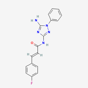 molecular formula C17H14FN5O B1216011 (E)-N-(5-amino-1-phenyl-1,2,4-triazol-3-yl)-3-(4-fluorophenyl)prop-2-enamide 
