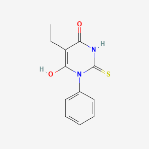 molecular formula C12H12N2O2S B1216012 5-ethyl-6-hydroxy-1-phenyl-2-thioxo-2,3-dihydropyrimidin-4(1H)-one 