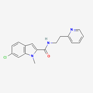 molecular formula C17H16ClN3O B12160140 6-chloro-1-methyl-N-[2-(pyridin-2-yl)ethyl]-1H-indole-2-carboxamide 