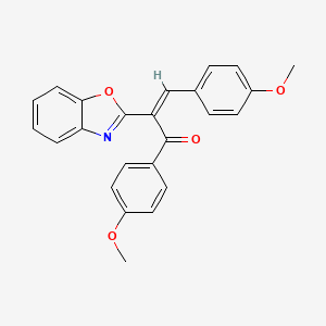 molecular formula C24H19NO4 B12160169 (2Z)-2-(1,3-benzoxazol-2-yl)-1,3-bis(4-methoxyphenyl)prop-2-en-1-one 