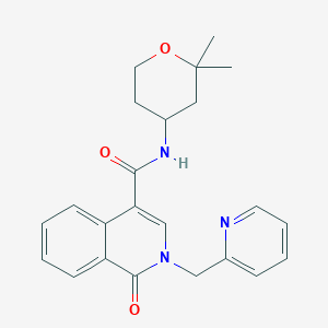 molecular formula C23H25N3O3 B12160208 N-(2,2-dimethyltetrahydro-2H-pyran-4-yl)-1-oxo-2-(pyridin-2-ylmethyl)-1,2-dihydroisoquinoline-4-carboxamide 