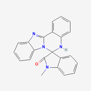 molecular formula C22H16N4O B1216021 1'-methyl-2'-spiro[12H-benzimidazolo[1,2-c]quinazoline-6,3'-indole]one 