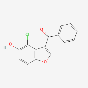 molecular formula C15H9ClO3 B1216022 Methanone, (4-chloro-5-hydroxy-3-benzofuranyl)phenyl- CAS No. 88673-85-2