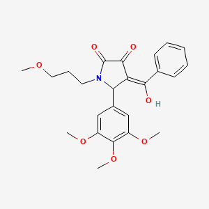 molecular formula C24H27NO7 B12160252 (4E)-4-[hydroxy(phenyl)methylidene]-1-(3-methoxypropyl)-5-(3,4,5-trimethoxyphenyl)pyrrolidine-2,3-dione 