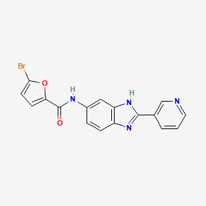 molecular formula C17H11BrN4O2 B12160304 5-bromo-N-[2-(pyridin-3-yl)-1H-benzimidazol-5-yl]furan-2-carboxamide 