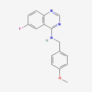 molecular formula C16H14FN3O B12160330 6-fluoro-N-(4-methoxybenzyl)quinazolin-4-amine 
