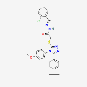 molecular formula C29H30ClN5O2S B12160348 2-{[5-(4-tert-butylphenyl)-4-(4-methoxyphenyl)-4H-1,2,4-triazol-3-yl]sulfanyl}-N'-[(1E)-1-(2-chlorophenyl)ethylidene]acetohydrazide 