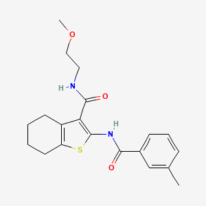 molecular formula C20H24N2O3S B12160372 N-(2-methoxyethyl)-2-{[(3-methylphenyl)carbonyl]amino}-4,5,6,7-tetrahydro-1-benzothiophene-3-carboxamide 