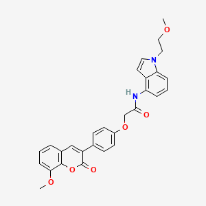 molecular formula C29H26N2O6 B12160375 N-[1-(2-methoxyethyl)-1H-indol-4-yl]-2-[4-(8-methoxy-2-oxo-2H-chromen-3-yl)phenoxy]acetamide 
