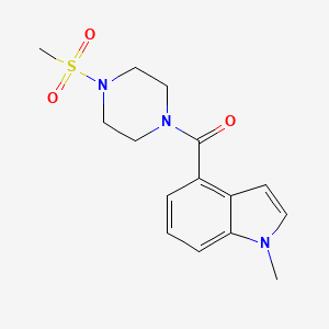 molecular formula C15H19N3O3S B12160440 (1-methyl-1H-indol-4-yl)[4-(methylsulfonyl)piperazin-1-yl]methanone 
