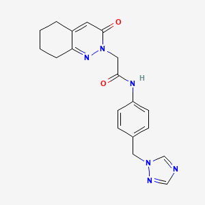 molecular formula C19H20N6O2 B12160445 2-(3-oxo-5,6,7,8-tetrahydrocinnolin-2(3H)-yl)-N-[4-(1H-1,2,4-triazol-1-ylmethyl)phenyl]acetamide 