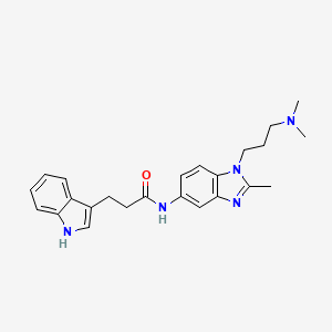 molecular formula C24H29N5O B12160451 N-{1-[3-(dimethylamino)propyl]-2-methyl-1H-benzimidazol-5-yl}-3-(1H-indol-3-yl)propanamide 