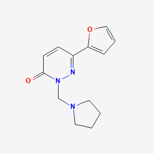 molecular formula C13H15N3O2 B12160484 6-(furan-2-yl)-2-(pyrrolidin-1-ylmethyl)pyridazin-3(2H)-one 
