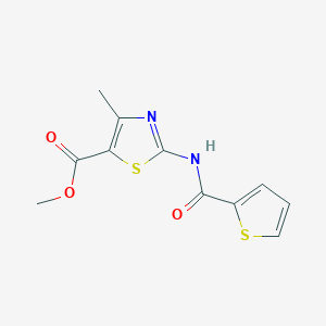 molecular formula C11H10N2O3S2 B12160554 Methyl 4-methyl-2-[(thiophen-2-ylcarbonyl)amino]-1,3-thiazole-5-carboxylate 