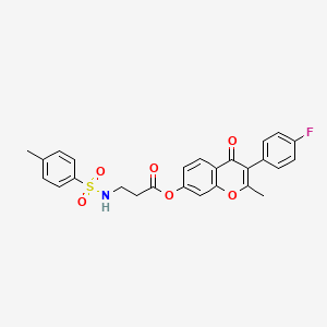 molecular formula C26H22FNO6S B12160571 3-(4-fluorophenyl)-2-methyl-4-oxo-4H-chromen-7-yl N-[(4-methylphenyl)sulfonyl]-beta-alaninate 