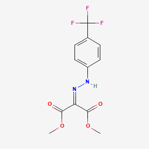 molecular formula C12H11F3N2O4 B12160646 Propanedioic acid, 2-[2-[4-(trifluoromethyl)phenyl]hydrazinylidene]-, 1,3-dimethyl ester CAS No. 327093-04-9