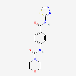 molecular formula C14H15N5O3S B12160652 N-{4-[(2Z)-1,3,4-thiadiazol-2(3H)-ylidenecarbamoyl]phenyl}morpholine-4-carboxamide 