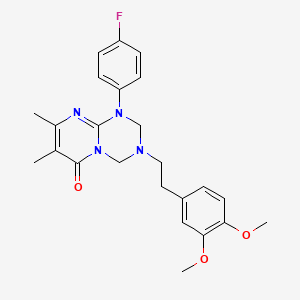molecular formula C24H27FN4O3 B12160663 3-[2-(3,4-Dimethoxyphenyl)ethyl]-1-(4-fluorophenyl)-7,8-dimethyl-2,4-dihydropyrimido[1,2-a][1,3,5]triazin-6-one 