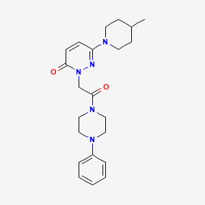 molecular formula C22H29N5O2 B12160685 6-(4-methylpiperidin-1-yl)-2-(2-oxo-2-(4-phenylpiperazin-1-yl)ethyl)pyridazin-3(2H)-one 
