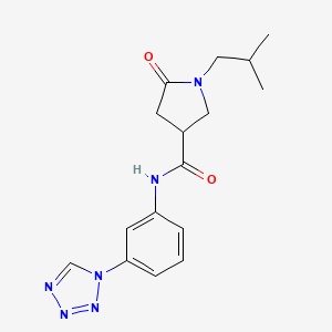 molecular formula C16H20N6O2 B12160697 1-(2-methylpropyl)-5-oxo-N-[3-(1H-tetrazol-1-yl)phenyl]pyrrolidine-3-carboxamide 