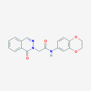 molecular formula C18H15N3O4 B12160741 N-(2,3-dihydro-1,4-benzodioxin-6-yl)-2-(1-oxophthalazin-2(1H)-yl)acetamide 