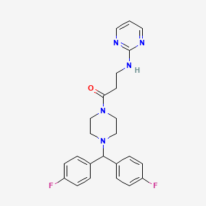 molecular formula C24H25F2N5O B12160780 1-{4-[Bis(4-fluorophenyl)methyl]piperazino}-3-(2-pyrimidinylamino)-1-propanone 