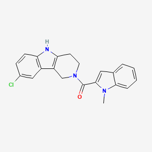 molecular formula C21H18ClN3O B12160804 (8-chloro-1,3,4,5-tetrahydro-2H-pyrido[4,3-b]indol-2-yl)(1-methyl-1H-indol-2-yl)methanone 